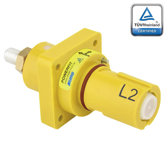 PFPD-2Y-T7 - PowerFit 750A Drain Panel Connector, Yellow (L2)