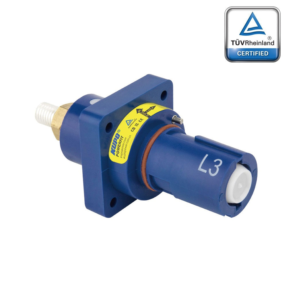 PFPD-3BL-T5 - PowerFit 500A Drain Panel Connector, Blue (L3)