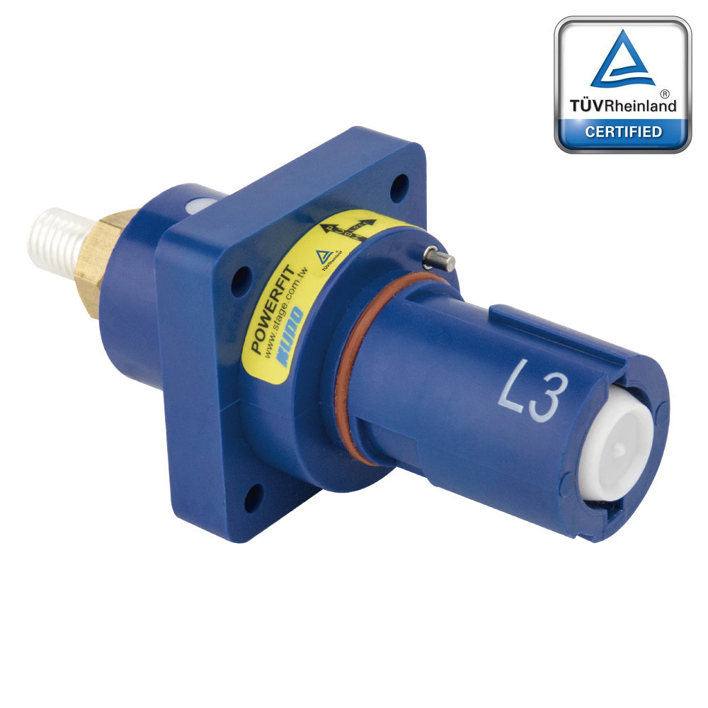 PFPD-3BL-T7 - PowerFit 750A Drain Panel Connector, Blue (L3)