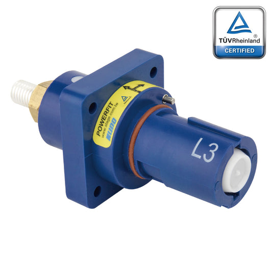 PFPD-3BL-T7 - PowerFit 750A Drain Panel Connector, Blue (L3)