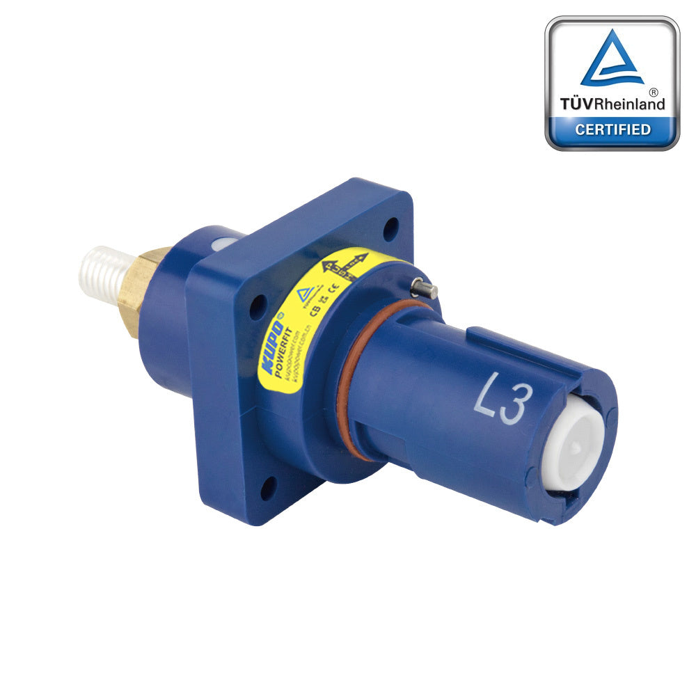 PFPD-3BL-T8 - PowerFit 800A Panel Drain, L3 (Line 3) Blue