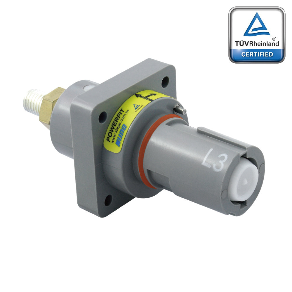 PFPD-3GY-T7 - PowerFit 750A Drain Panel Connector, Gray (L3)