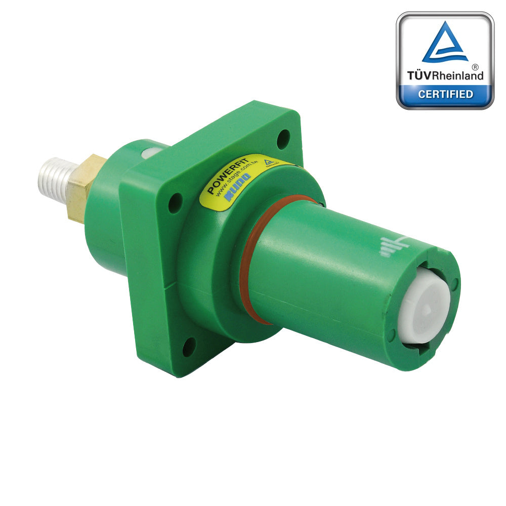 PFPD-EGN-T7 - PowerFit 750A Drain Panel Connector, Green (Earth)