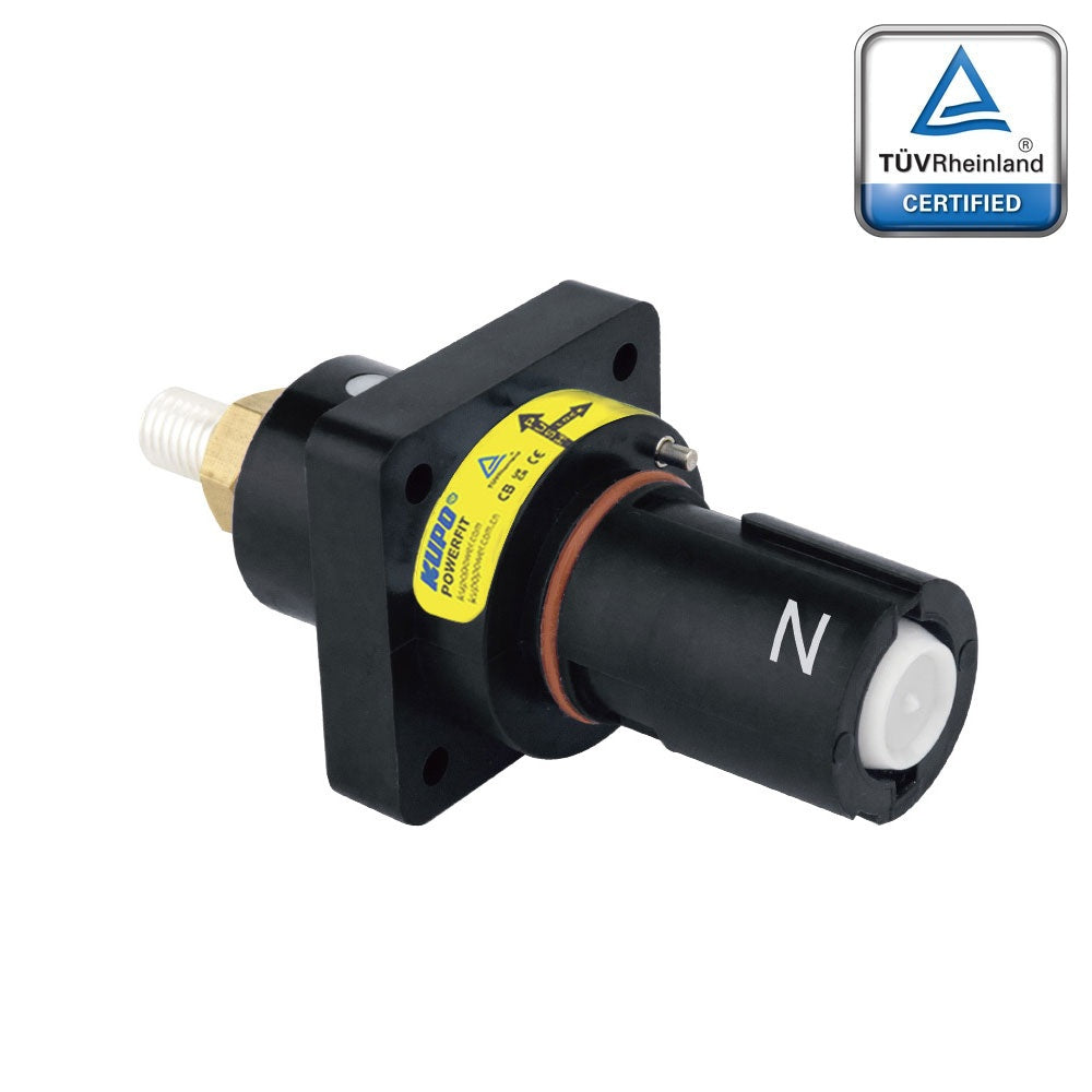 PFPD-NBK-T5 - PowerFit 500A Drain Panel Connector, Black (N)