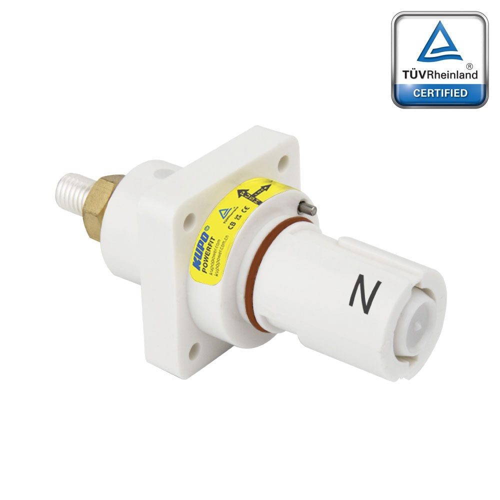 PFPD-NW-T5 - PowerFit 500A Drain Panel Connector, White (N)