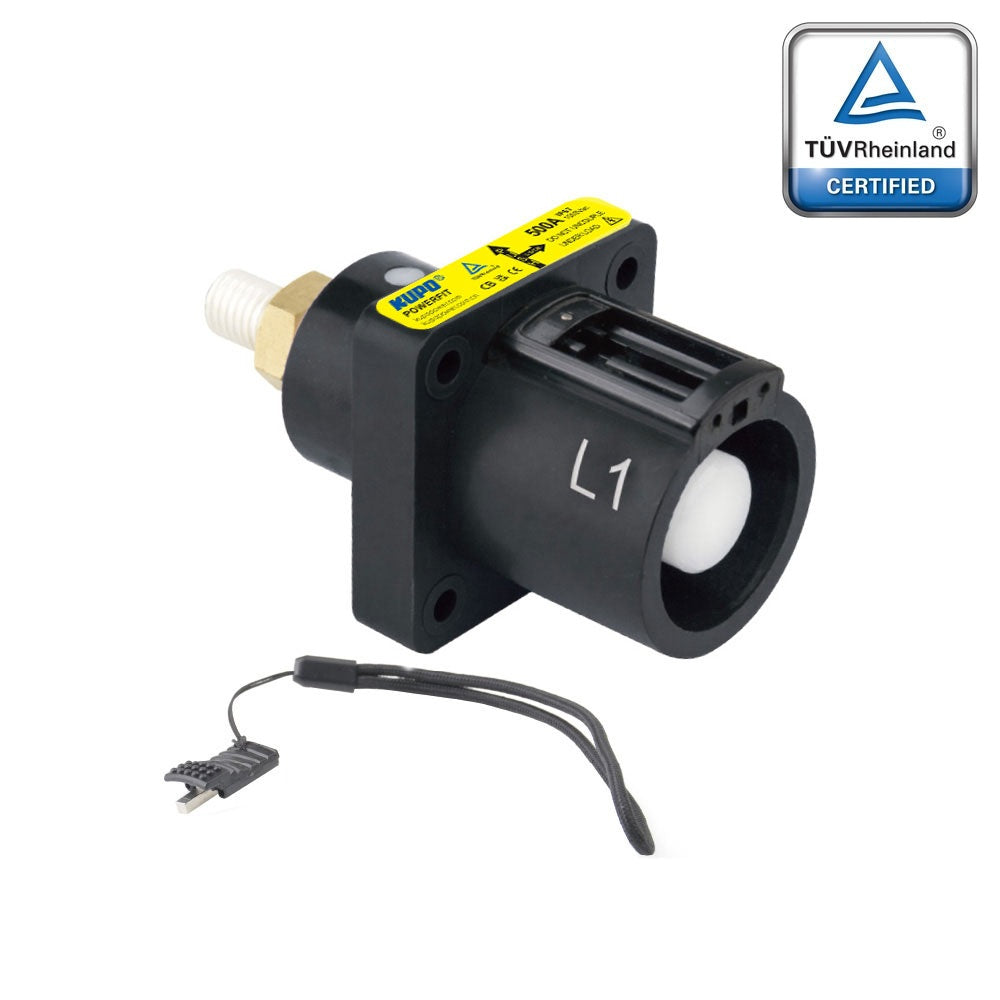 PFPS-1BK-T5 - PowerFit 500A Source Panel Connector, Black (L1) - alternate product view