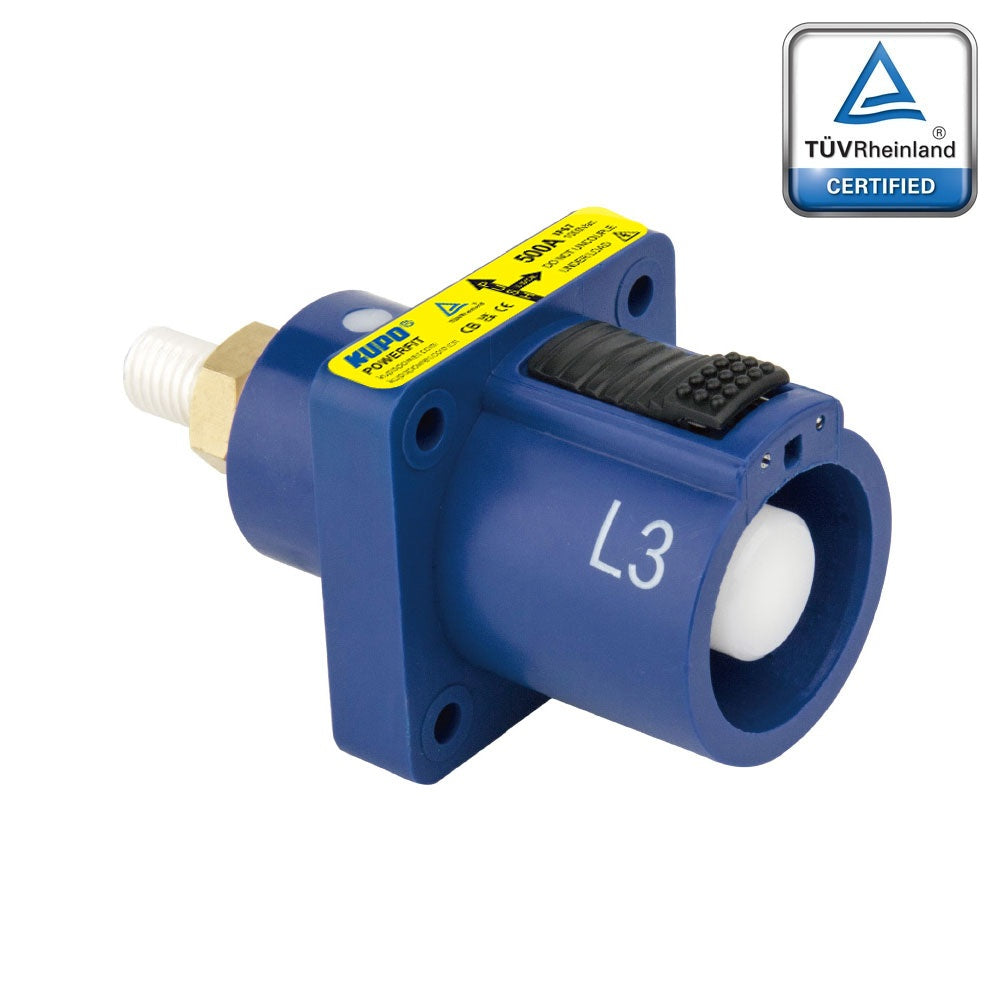 PFPS-3BL-T5 - PowerFit 500A Source Panel Connector, Blue (L3)