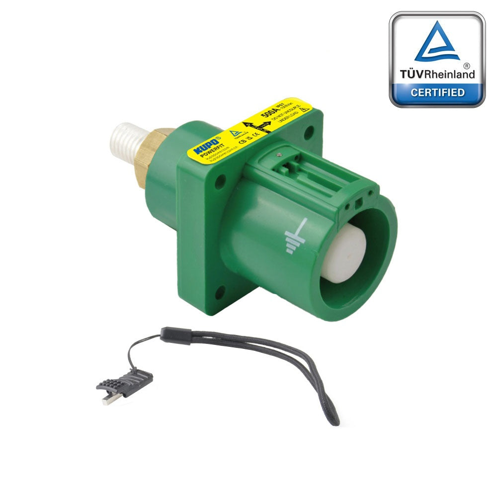 PFPS-EGN-T5 - PowerFit 500A Source Panel Connector, Green (PE) - alternate product view